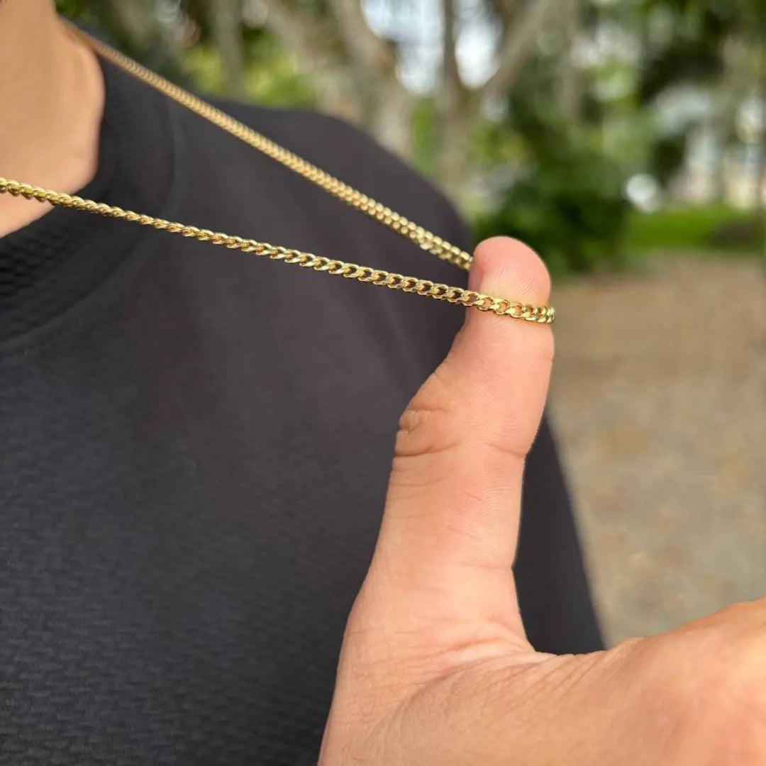 Combo Cubano Premium Oro Laminado 18 K — Pulsera Gratis