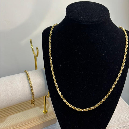 Cadena Lazo Premium Oro Laminado 18 K — Pulsera Gratis + Garantía de por vida + Empaque de lujo.