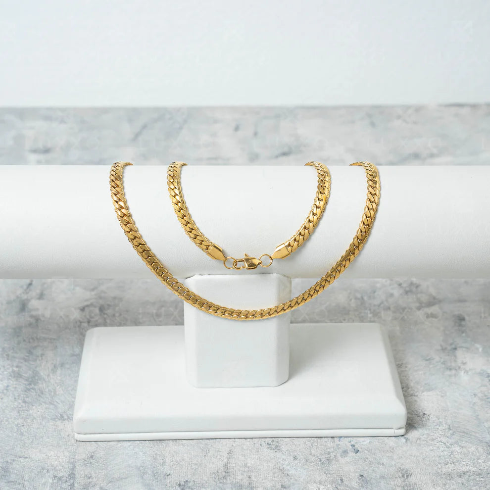 Cadena Serpiente Grabada